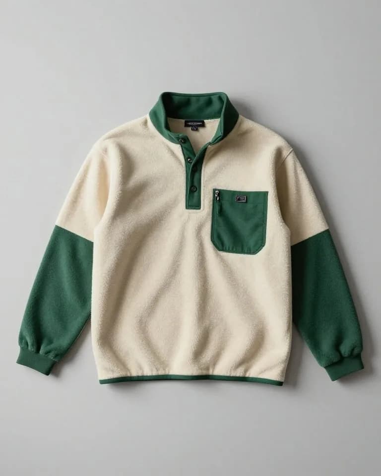 Vintage Patagonia Snap-T fleece pullover in green and cream