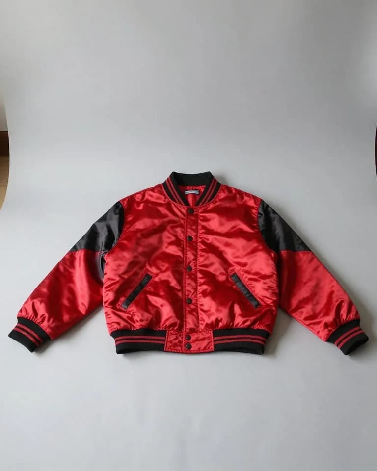 Vintage 1990s Starter satin jacket in red and black
